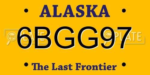 6BGG97 Alaska License Plate