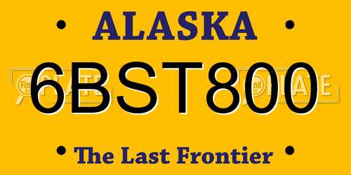 6BST800 Alaska License Plate