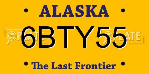 6BTY55 Alaska License Plate