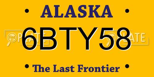 6BTY58 Alaska License Plate