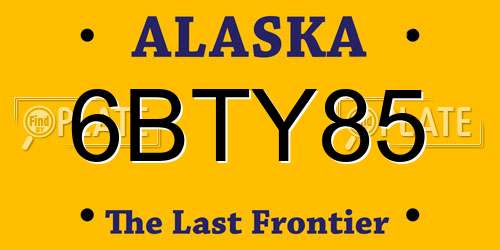 6BTY85 Alaska License Plate