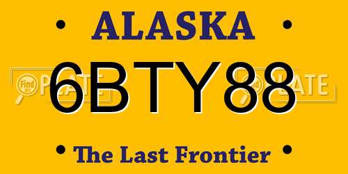 6BTY88 Alaska License Plate