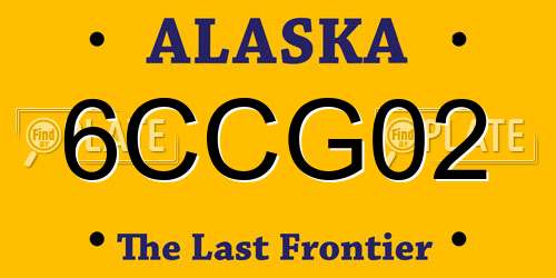 6CCG02 Alaska License Plate