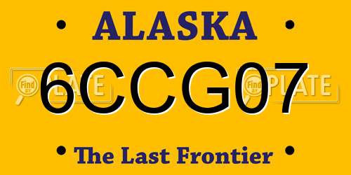 6CCG07 Alaska License Plate