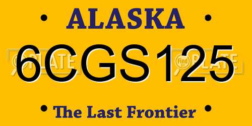 6CGS125 Alaska License Plate