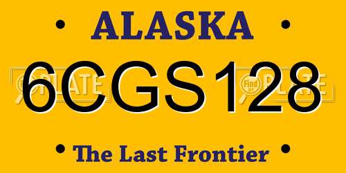6CGS128 Alaska License Plate