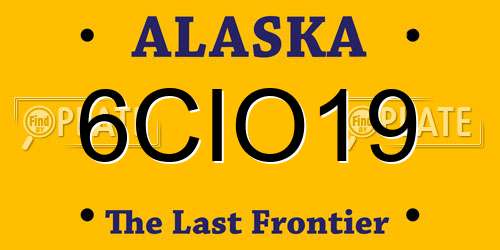 6CIO19 Alaska License Plate