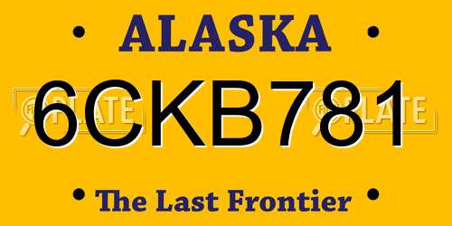 6CKB781 Alaska License Plate