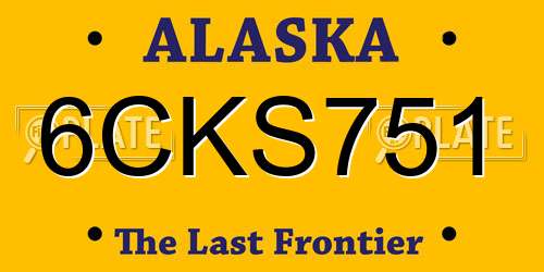 6CKS751 Alaska License Plate