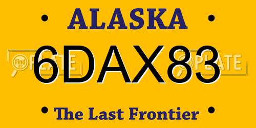 6DAX83 Alaska License Plate