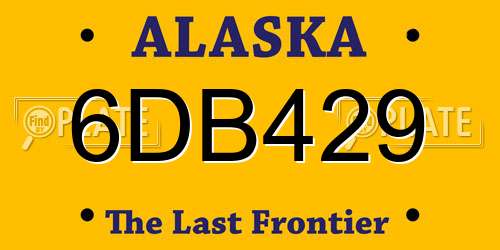 6DB429 Alaska License Plate
