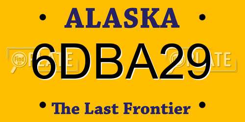 6DBA29 Alaska License Plate