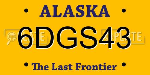 6DGS43 Alaska License Plate