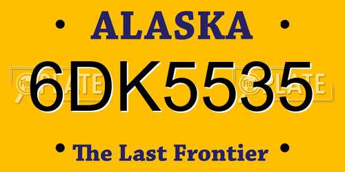 6DK5535 Alaska License Plate
