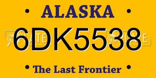 6DK5538 Alaska License Plate