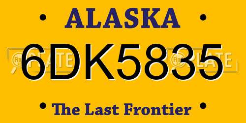 6DK5835 Alaska License Plate