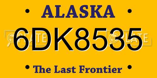 6DK8535 Alaska License Plate