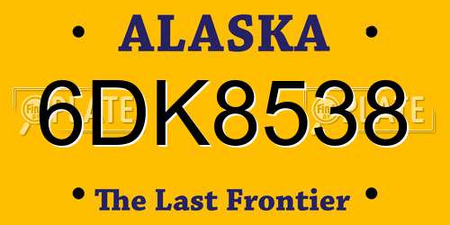 6DK8538 Alaska License Plate