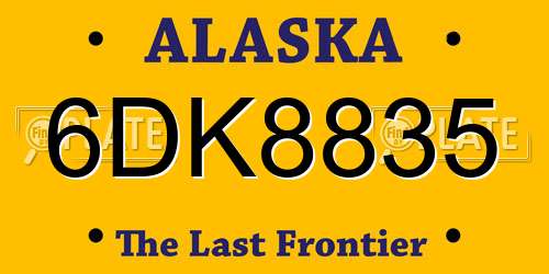 6DK8835 Alaska License Plate