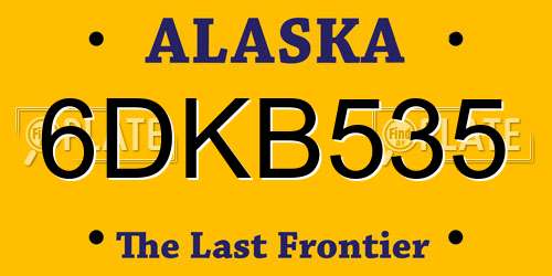 6DKB535 Alaska License Plate