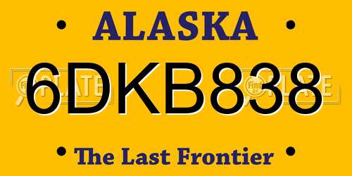 6DKB838 Alaska License Plate
