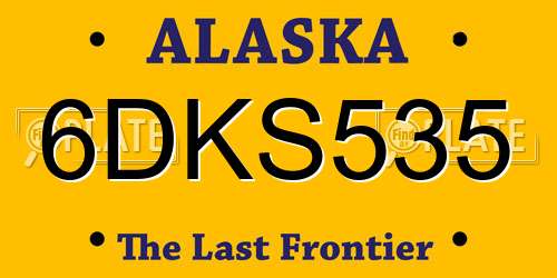 6DKS535 Alaska License Plate