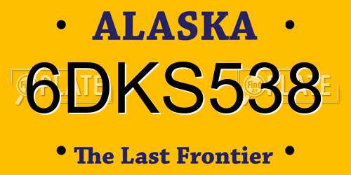 6DKS538 Alaska License Plate