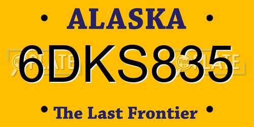 6DKS835 Alaska License Plate