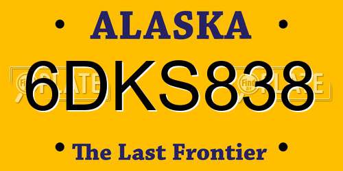 6DKS838 Alaska License Plate