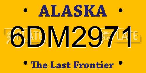 6DM2971 Alaska License Plate