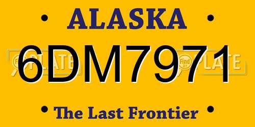 6DM7971 Alaska License Plate