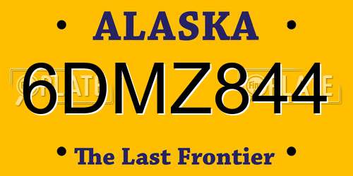 6DMZ844 Alaska License Plate