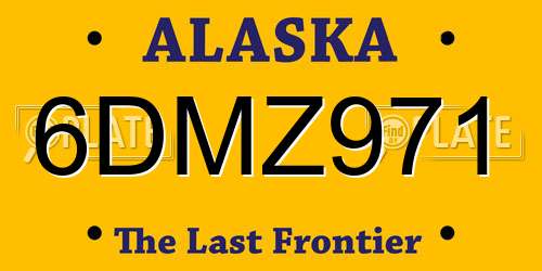 6DMZ971 Alaska License Plate
