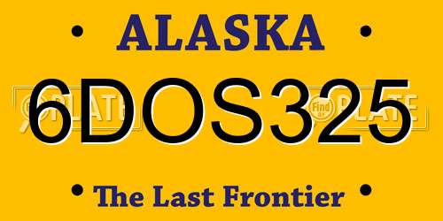 6DOS325 Alaska License Plate