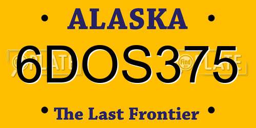 6DOS375 Alaska License Plate