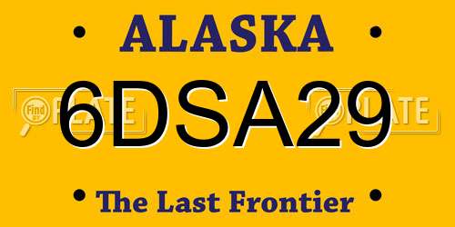 6DSA29 Alaska License Plate