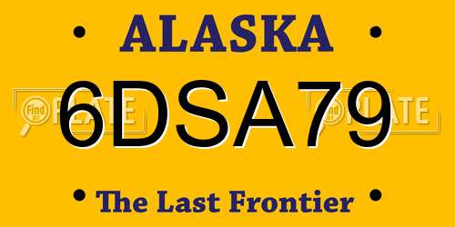 6DSA79 Alaska License Plate