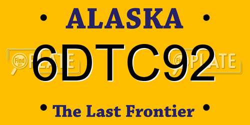 6DTC92 Alaska License Plate