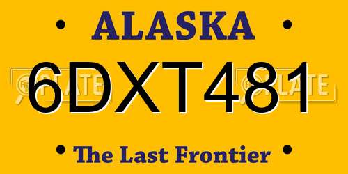 6DXT481 Alaska License Plate