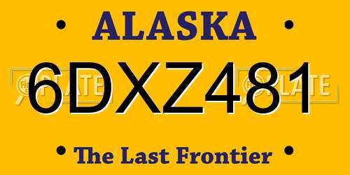 6DXZ481 Alaska License Plate