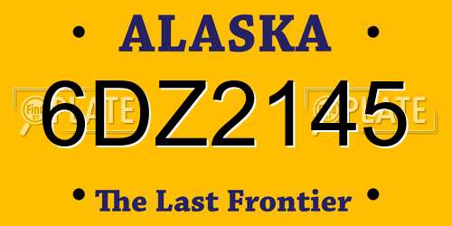 6DZ2145 Alaska License Plate