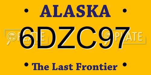 6DZC97 Alaska License Plate