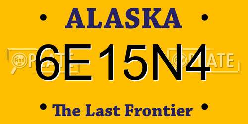 6E15N4 Alaska License Plate