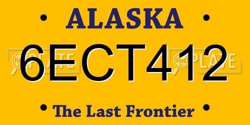 6ECT412 Alaska License Plate