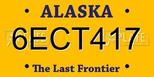 6ECT417 Alaska License Plate