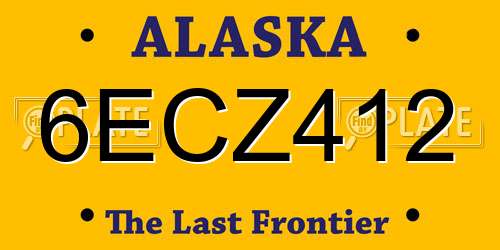 6ECZ412 Alaska License Plate