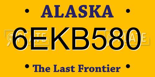 6EKB580 Alaska License Plate