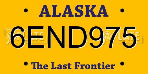 6END975 Alaska License Plate