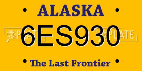 6ES930 Alaska License Plate