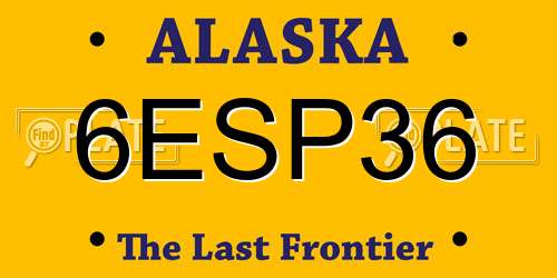 6ESP36 Alaska License Plate